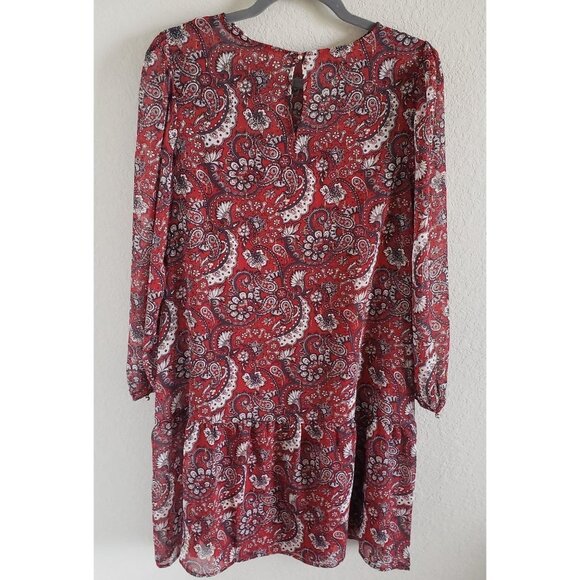 Loft Woman Size M Dress with attached Internal slip dress Paisley Print NWOT - Picture 2 of 7